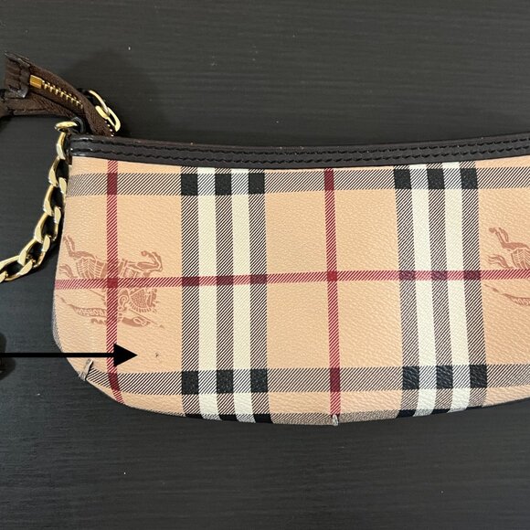 Burberry Haymarket check Clara chain wristlet/shoulder bag, EUC - Picture 5 of 10